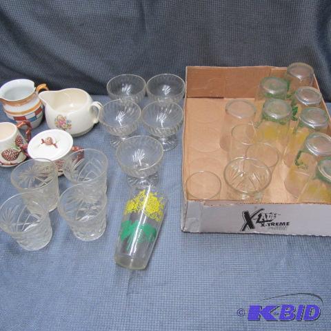 Vintage Glassware, Cream & Sugars