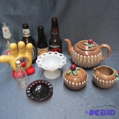 Teapot, Cream & Sugar, Bottles
