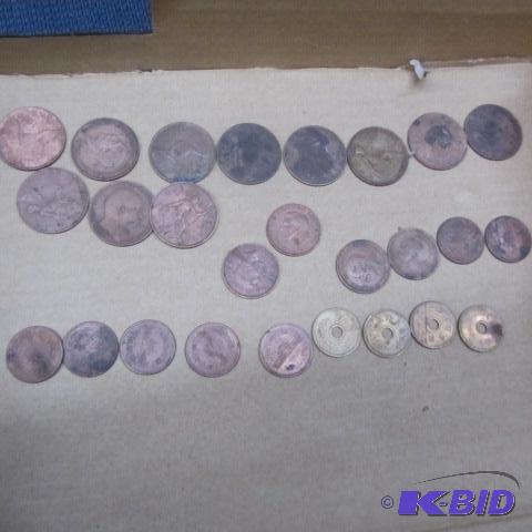 Coins, British, Australian, Japan