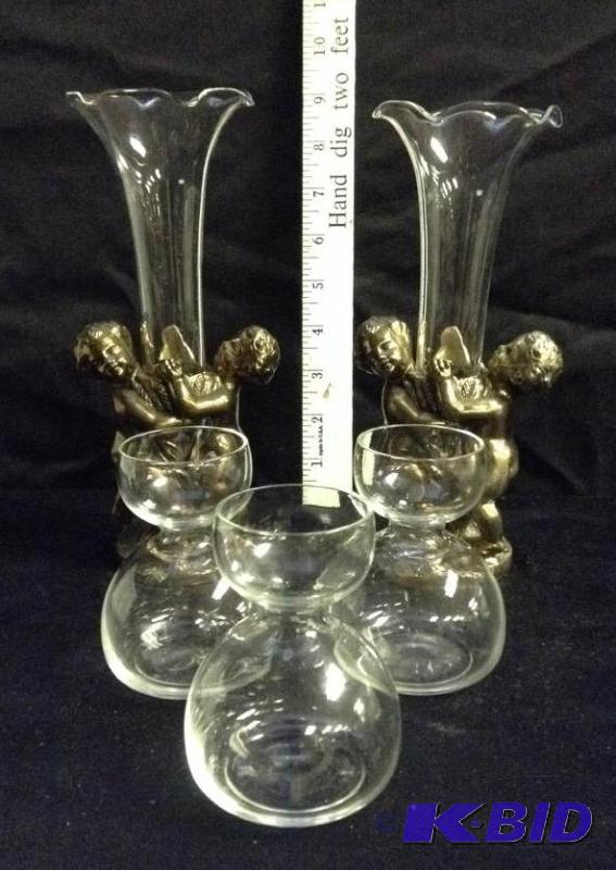 lot 15 image: Pair of Cherub Vases and More