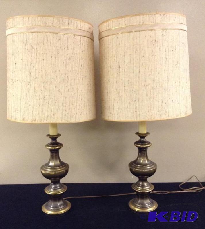 lot 63 image: Pair Matching Brass Table Lamps