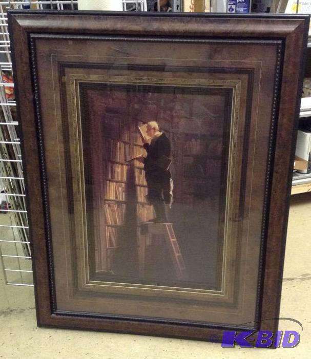 lot 16 image: Beautiful Framed The Bookworm Print