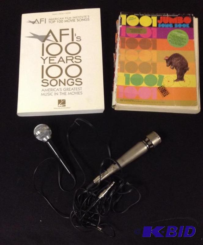lot 32 image: Music Books and Microphones