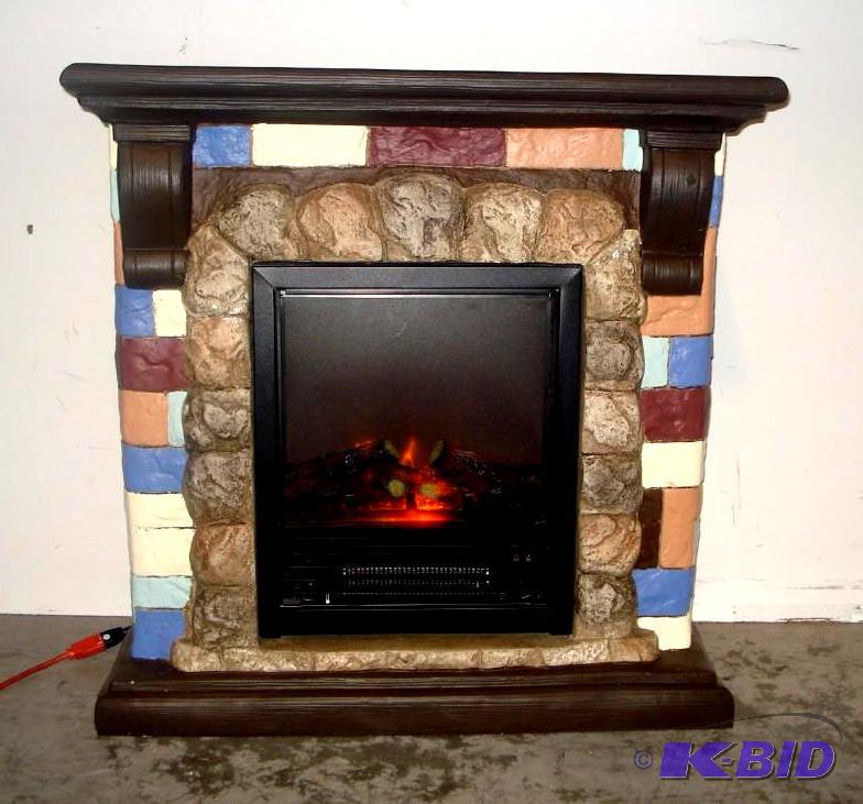 Electric Faux Stone Fireplace - Multicolored ...