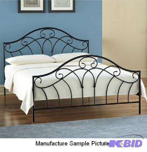 Black Scrolled Headboard and Footboard - Quee...