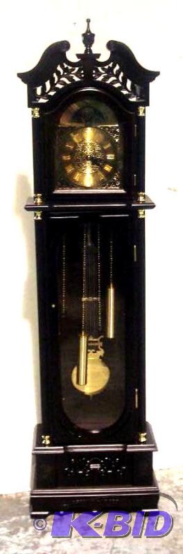 Grandfather Clock - Dark walnut finish - Stun...
