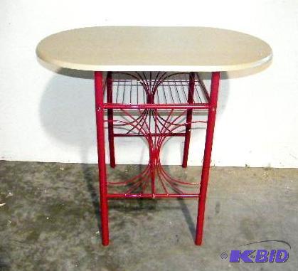Bistro Table - Red - Table has a wire shelf b...