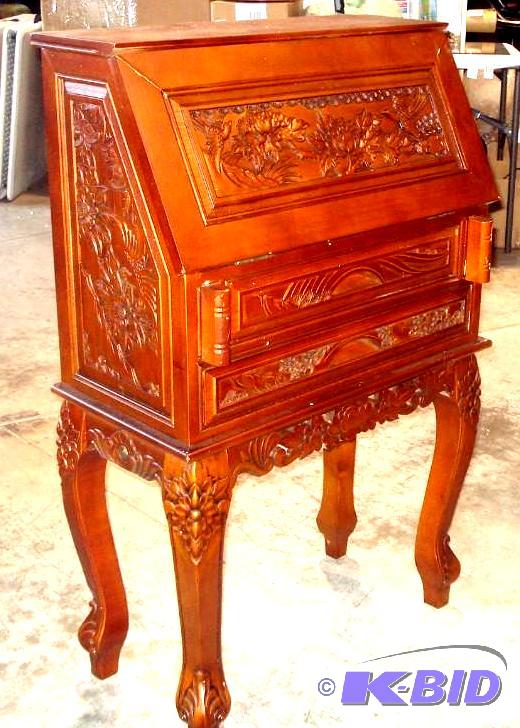 Carved Secretary - It has two drawers and a d...