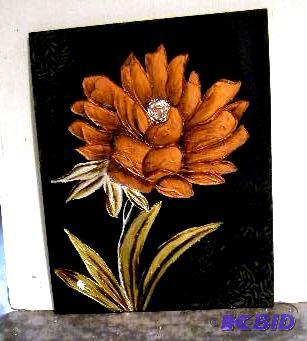 Copper Floral Canvas - Has a wooden frame - A...