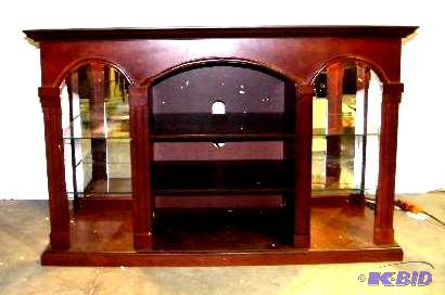 Curio TV Stand   - Center has 2 adjustable s...