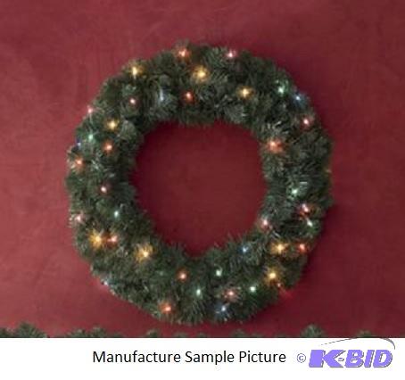 lot 119 image: Large Multicolored Wreath - 24" in diame...
