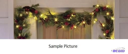lot 125 image: Lighted Hanging Decorated Garland -&nbspBend...