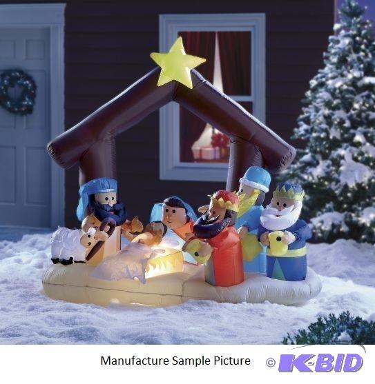 lot 131 image: Inflatable Nativity Scene - Our Lighted Infla...
