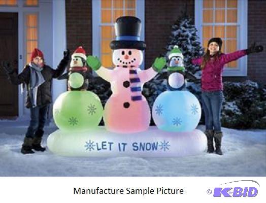 lot 135 image: Snowman and Two Penguins Inflatable - &quotL...