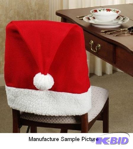 lot 31 image: Santa Hat Chair Covers - Santa Hat Chair Back...