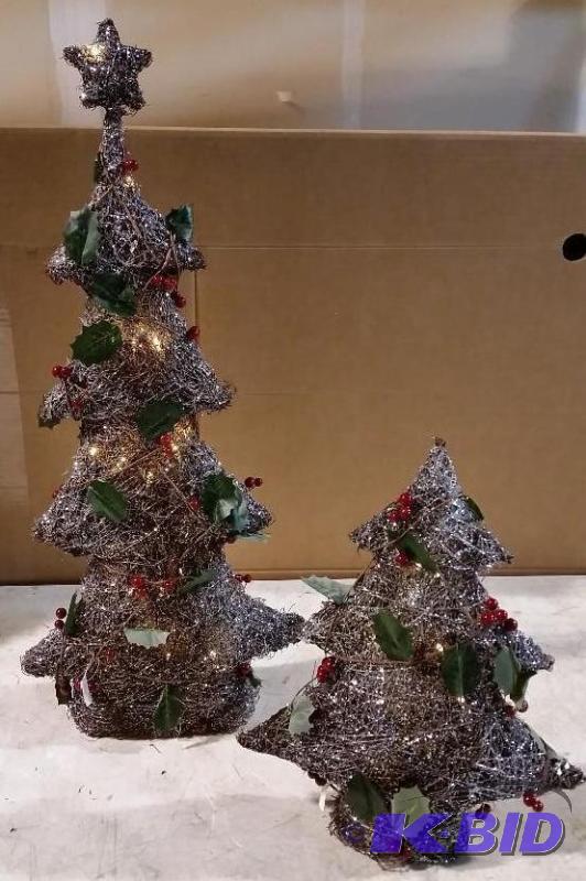 lot 32 image: Two Rattan Trees - Small is 16" h and la...
