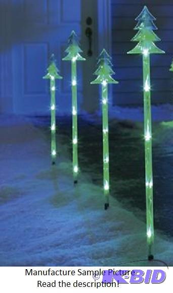 lot 39 image: Christmas Tree Pathway Markers - Festive ligh...