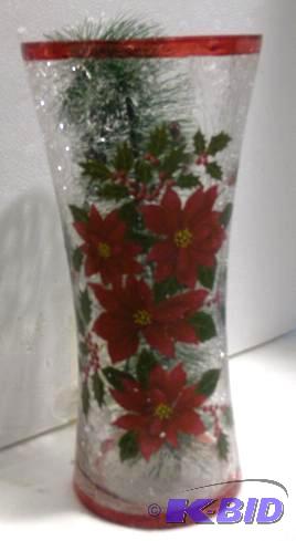 lot 49 image: Christmas Poinsettia Vase -Wintery&nbspLushl...