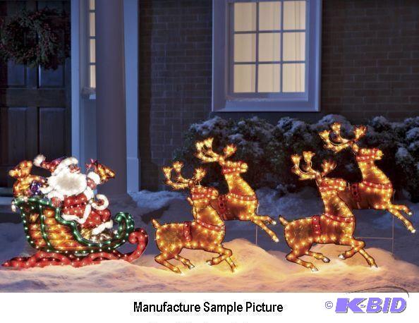 lot 52 image: Holographic Santa Sleigh with Reindeer - Twas...
