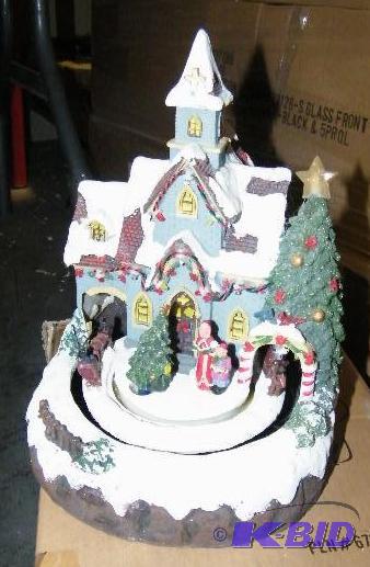 lot 57 image: Lighted Church - Has rotating horse and sled ...