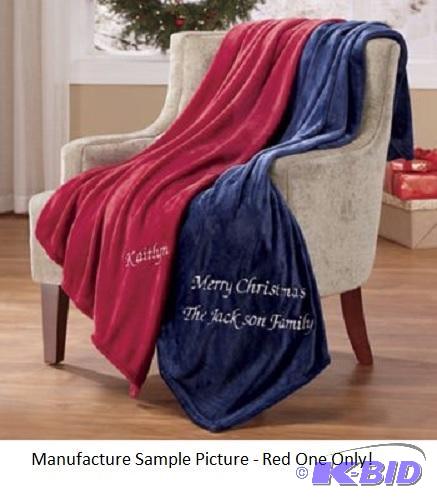 lot 64 image: Plush Throw - Red - Wrap them up in the warmt...