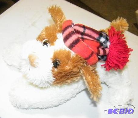 lot 80 image: Dog Plush Toy - Has red beret - New In Bag...