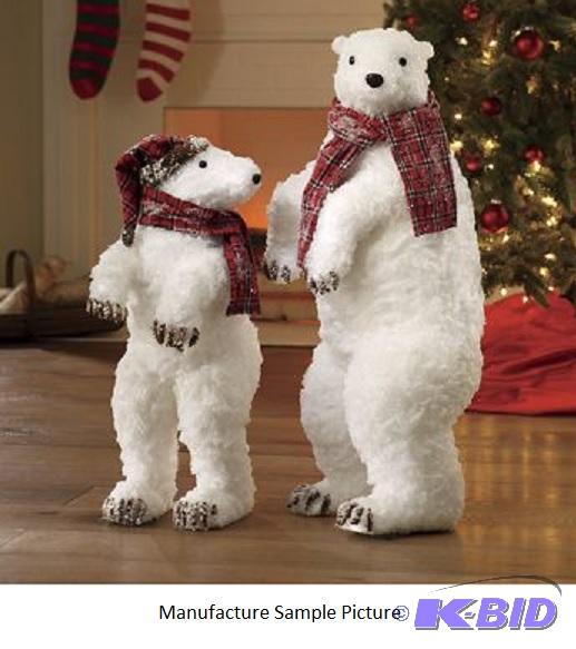 lot 88 image: Set of 2 Polar Bears - Natural pinecone bits,...