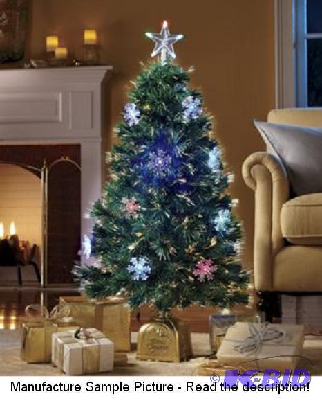 lot 9 image: Fiber Optic Snowflake Tree -&nbspFiber optic...