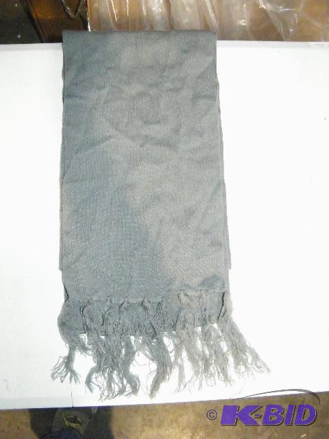 lot 93 image: Light Gray Scarf with Fringe - 100% acrylic -...