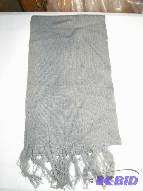 lot 94 image: Light Gray Scarf with Fringe - 100% acrylic -...