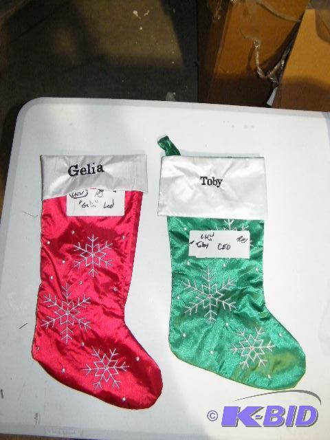 lot 99 image: Lot of 2&nbspLED Lighted Stockings - One is ...