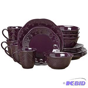 alcove 16-Pc. Embossed Stoneware Dinnerware Sets