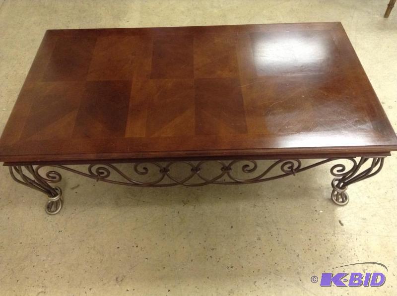 lot 10 image: Wood & Iron Coffee Table