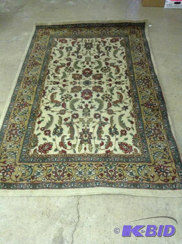 lot 101 image: Green Red Cream Oriental Type Rug