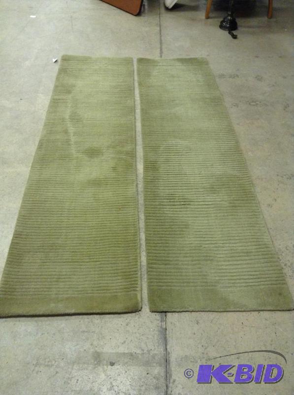 lot 105 image: 2 Green Dayln Cashmere Wool Rugs