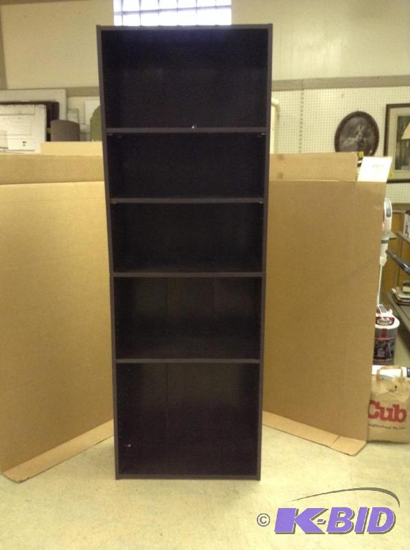 lot 118 image: Dark Brown Bookcase Shelving Unit