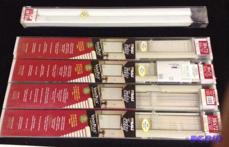 lot 171 image: Bali Vinyl Mini Blinds 30 x 72 & Pair of Shades