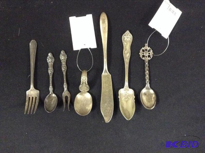lot 201 image: Sterling & Silverplate Flatware