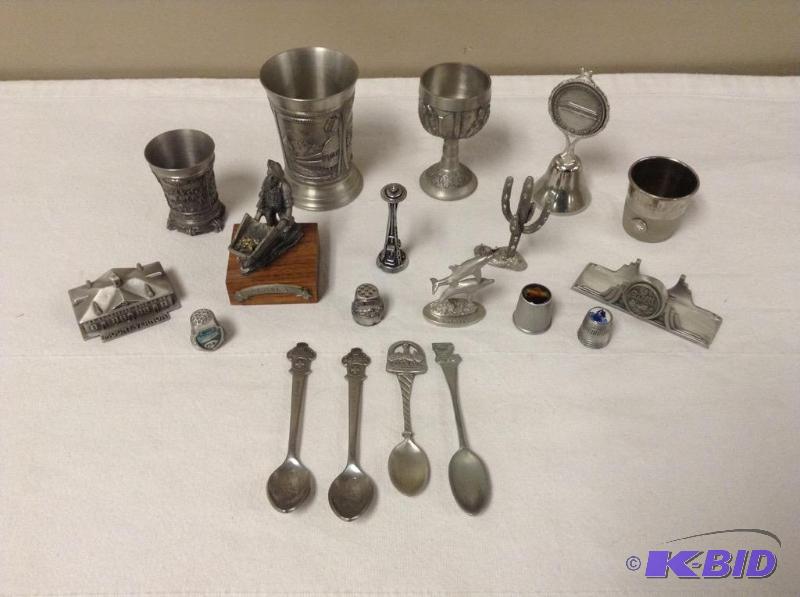lot 69 image: Collection Pewter Souvenir Collectibles