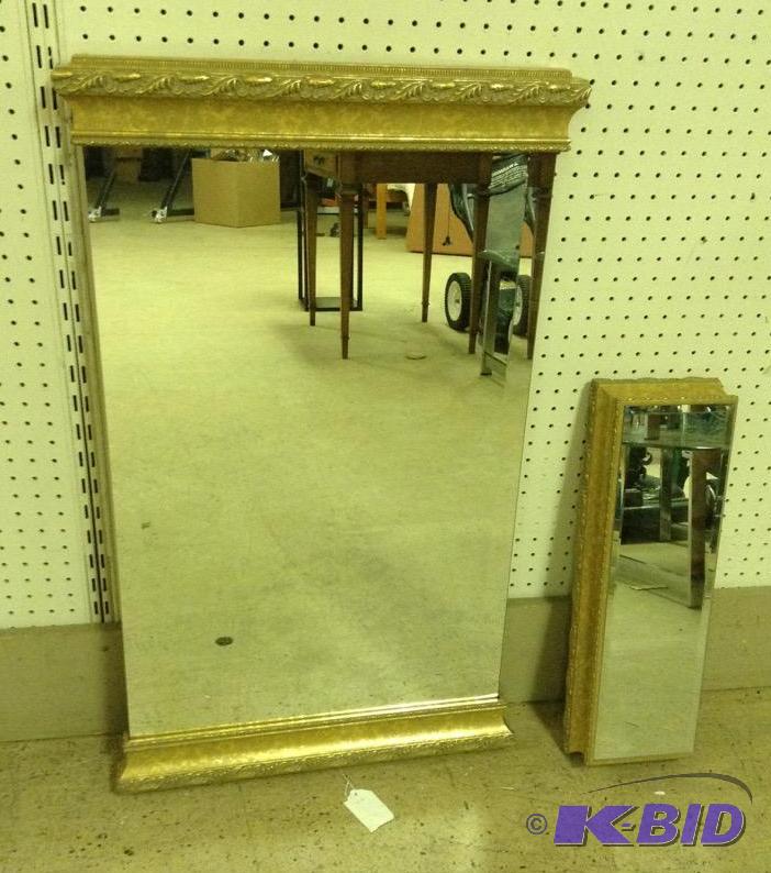 lot 94 image: Matching Hollywood Regency Mirror & Shelf