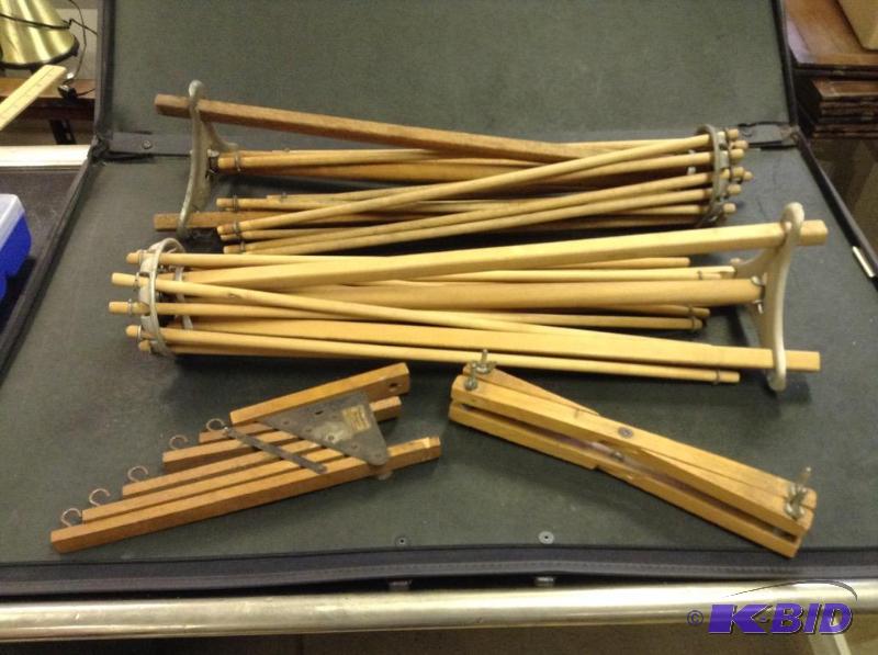 lot 37 image: Assorted Vintage Wooden Laundry and Kitchen Hangers