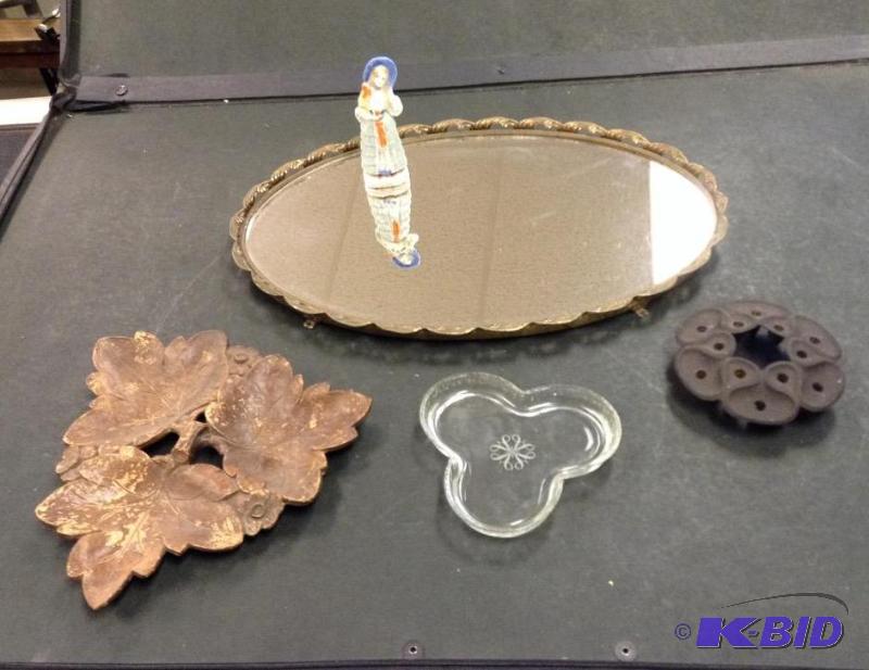 lot 45 image: Decorative Accents - Mirror - Dansk Candle Holder and More