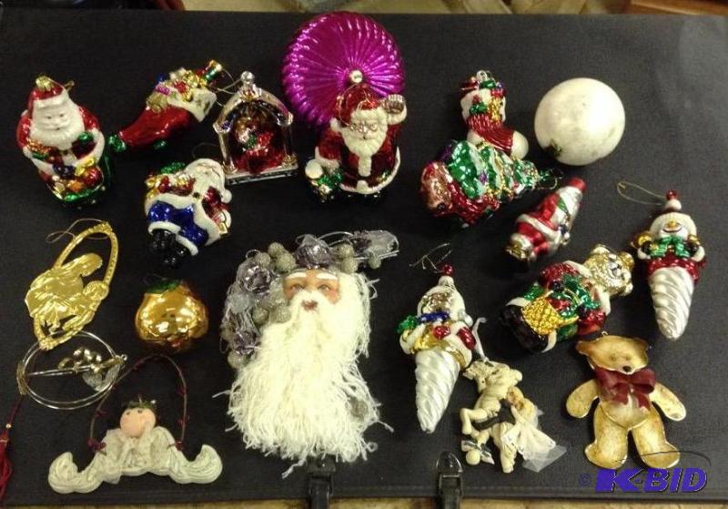 lot 47 image: Assorted Christmas Decoration in Storage Bin