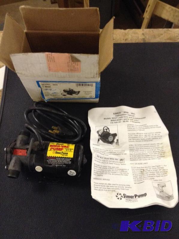 lot 62 image: Simer M40 Mini-Vac Pump
