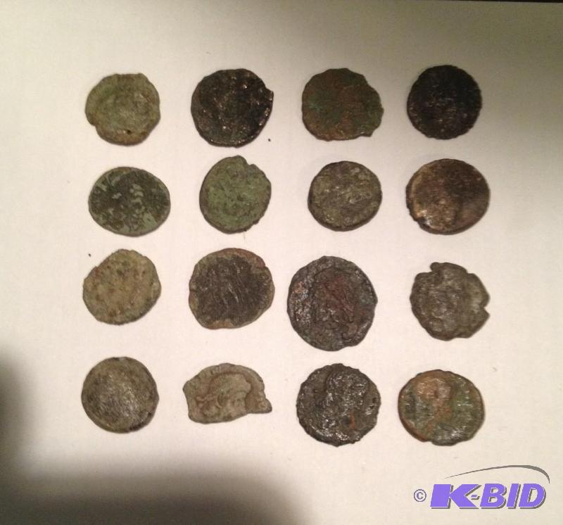 Lot of 16 Ancient Roman 1500 Year Old Coins Mixed RulersTypes