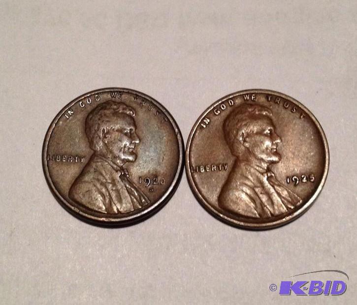1920-S Lincoln Better Date and 1925-P Cents