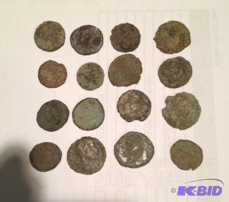 Lot of 16 Ancient Roman 1500 Year Old Coins Mixed RulersTypes