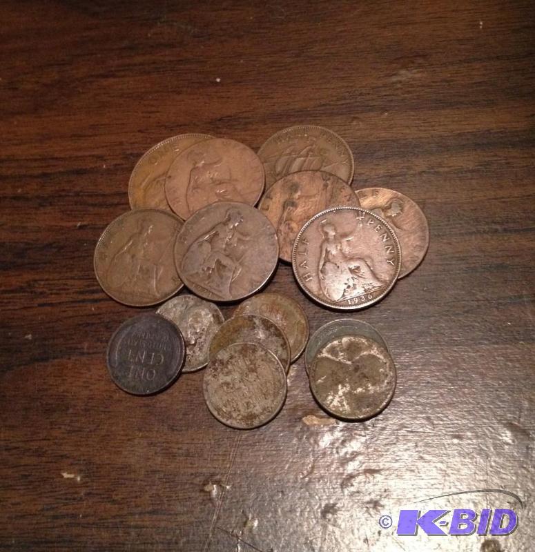Lot of 15 Vintage US and Great Britain Coins