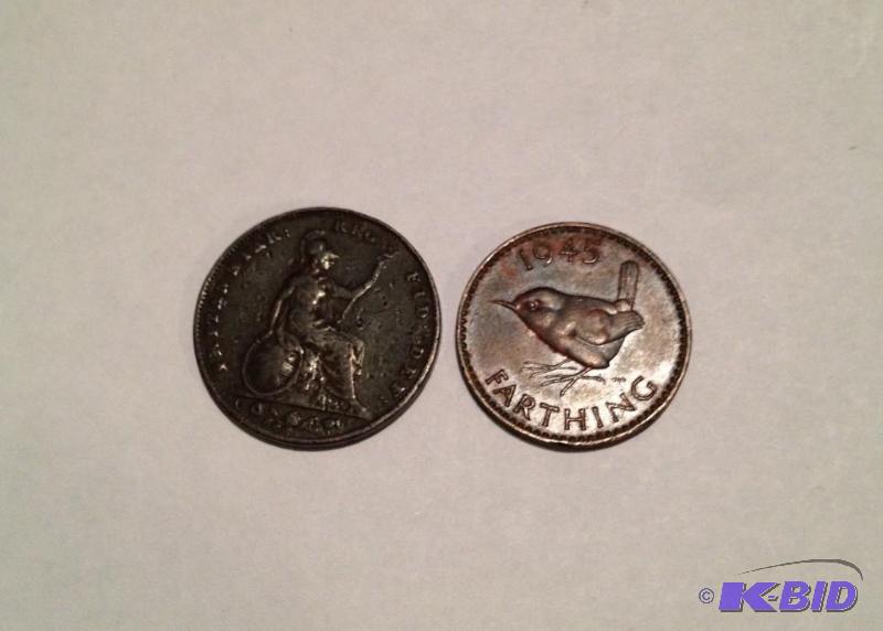 1853 and 1943 Vintage Great Britain Farthings