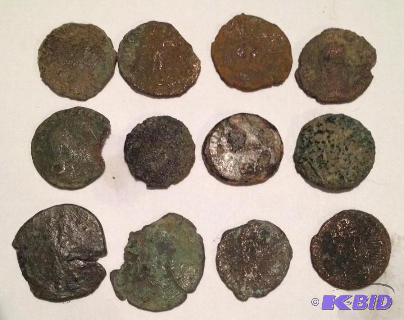 Lot of 12 Ancient Roman 1500 Year Old Coins Mixed RulersTypes
